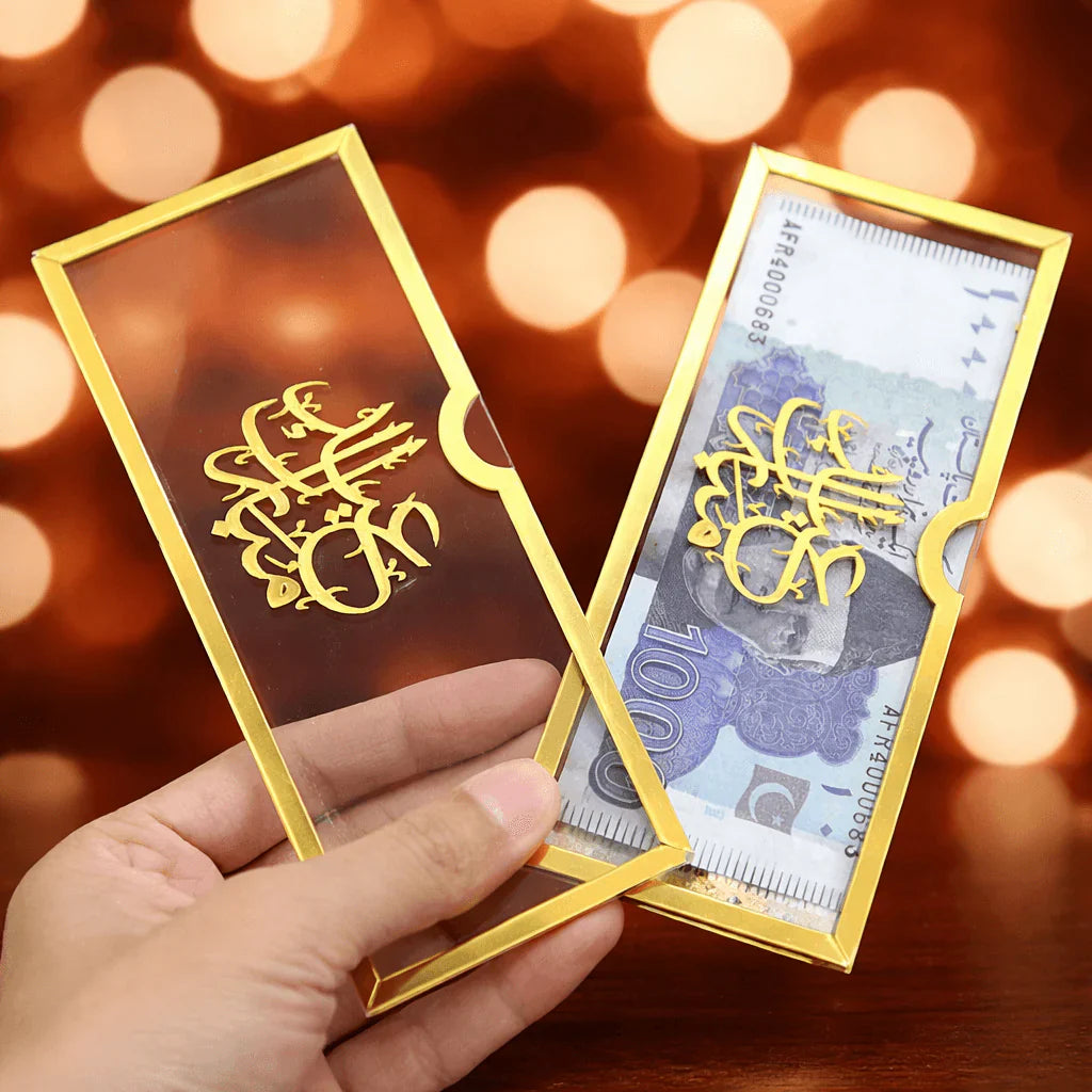 Customized Eidi Envelope & Box – Acrylic Eid Mubarak